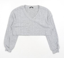 Womens UK Size XS SheIn Grey Pullover Sweatshirt