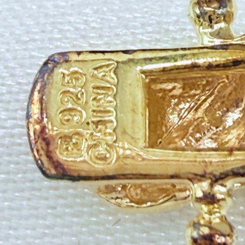 18K Gold über Sterlingsilber 7,5 in echtem Saphir & Diamant Akzent Armband - Bild 7 von 10