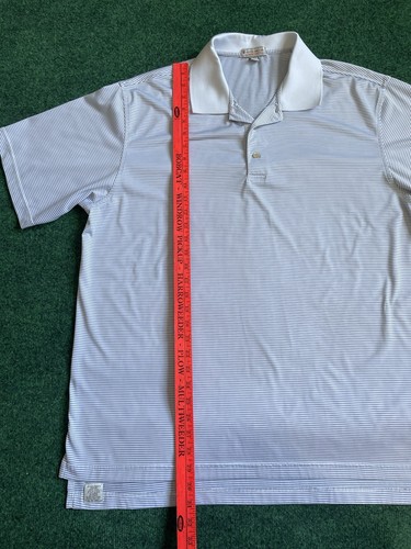 Peter Millar Summer Comfort Polo Shirt Mens XL White Striped Golf Activewear - Picture 6 of 8