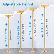 Height Adjustable Spinning Static Removable 45mm Dancing Pole Fitness Studio