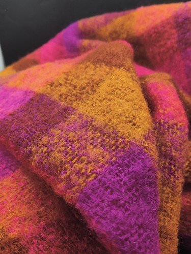 Vintage Heather Brae Rare Neon Mohair Wool Tweedvale Rug Throw Blanket Scotland - Picture 11 of 19