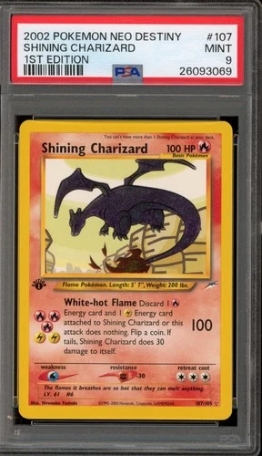 Pokemon Shining Charizard Neo Destiny 1st Edition Holo Secret Rare #107 PSA 9