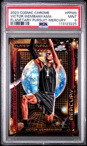 Victor Wembanyama 2023 Topps Cosmic Chrome Planetary Pursuit Mercury SP RC PSA 9