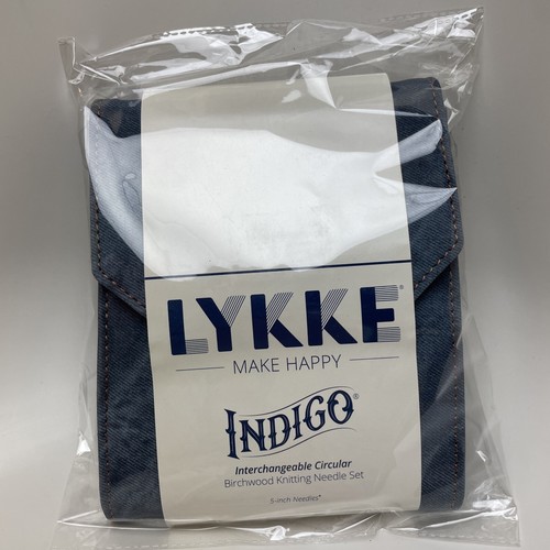 Lykke 5" Indigo Interchangeable Needles Starter Set, Blue Denim Fabric Case - Picture 12 of 13