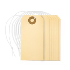 Manila Shipping Tags #1 2 3/4” x 1 3/8” (7 x 3.5 cm) with Elastic, Box of 100