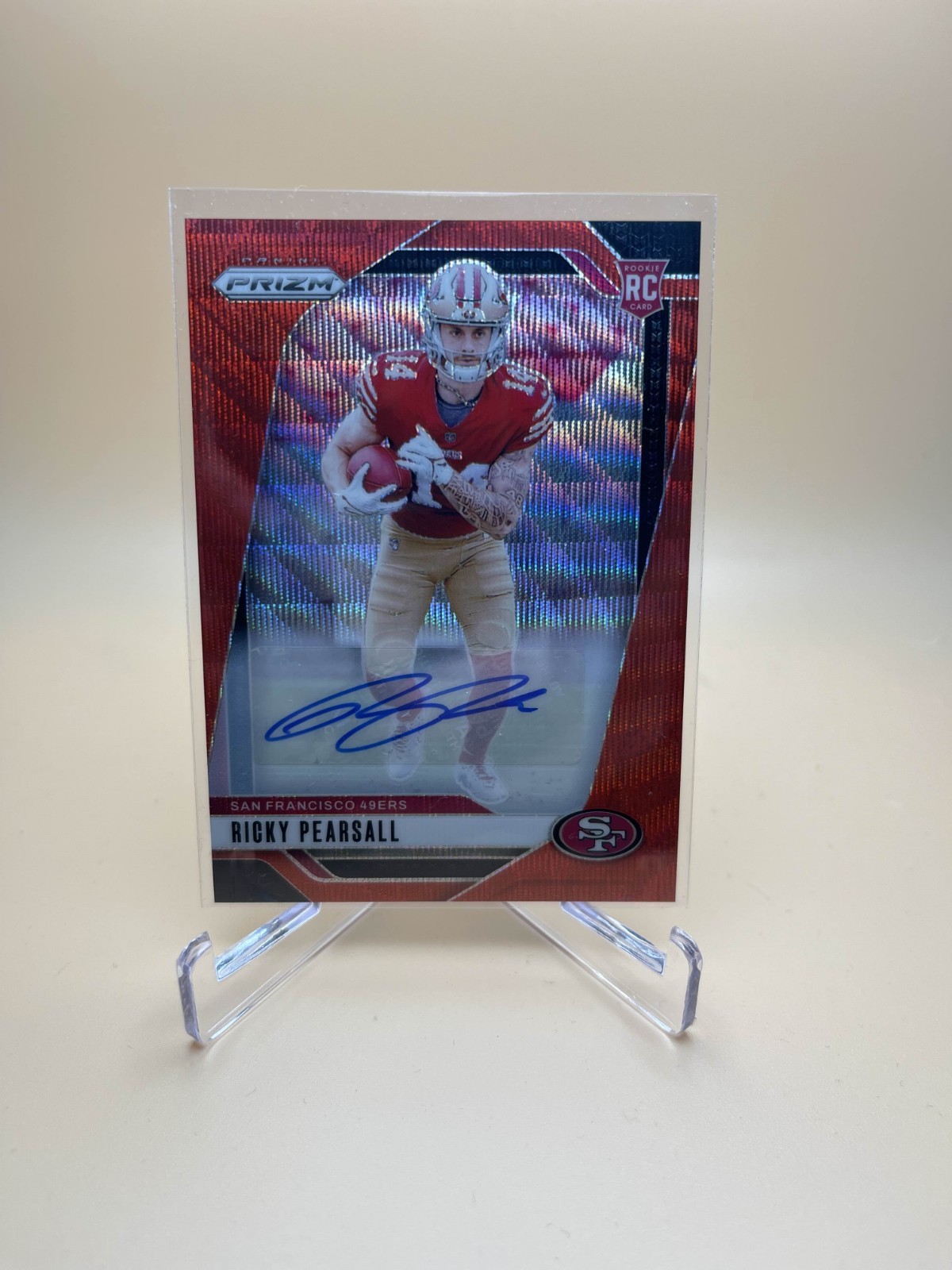 RICKY PEARSALL RED WAVE PRIZM AUTO /149 COLOR MATCH 2024 PRIZM (RC) #23/149 #383