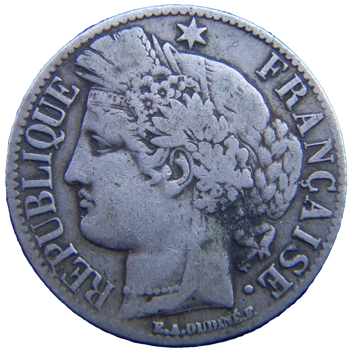 小*和様 1871年フランス 5フラン 銀貨 小*和様 1871年フランス 5フラン