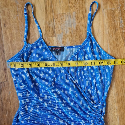 Vestido Don't Call Me Jennyfer Midi Pequeño Azul Floral Acanalado Bodycon Mariposa Y2K - Imagen 10 de 12