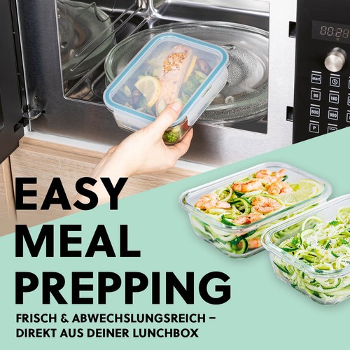 Frischhaltedosen 4er Set Glas Klick-It Gefrierdosen Lunchbox Brotdose Mikrowelle - Bild 6 von 9