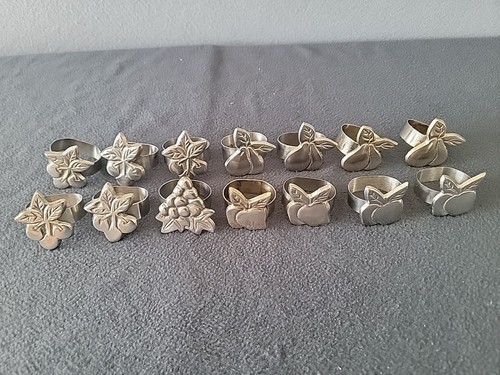 Set of 14 Fruit Napkin Rings Cherries Pears Grapes Apples Napkin Loop