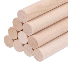 Wooden Dowel Rods, 15mm 5/8 x 8 Inch Round Wooden Rod for DIY,Pack of 10