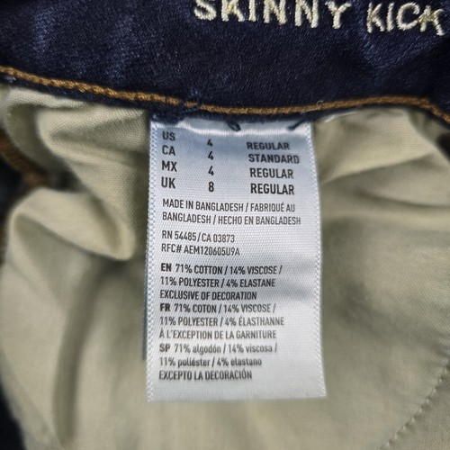 American Eagle Skinny Kick Jeans Damen 4 Bootcut Low Rise bestickt Denim - Bild 5 von 16