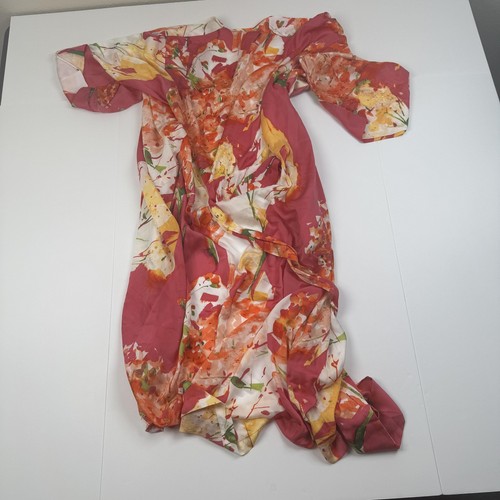 Natori Morgenmantel Damen großer Kimono Wickelgürtel Blumen Lounge leichter Bademantel - Bild 5 von 6