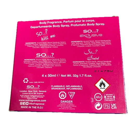 2 x So..? Körperduft Spray (4er Pack Set) je 50ml *NEU* GESCHENK / GESCHENK - Bild 2 von 2