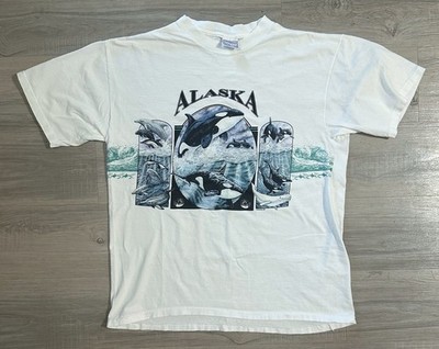 San Segal Vintage 1997 Men's XL Alaska Mountain Killer Whale Orca Gorpcore E