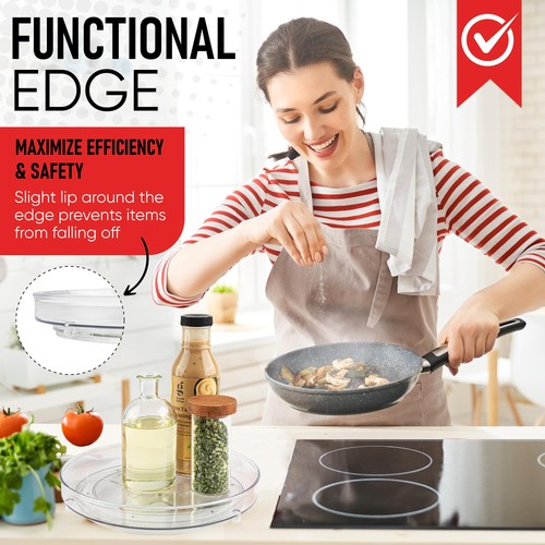 Clear Lazy Susan Turntable Organizer (Pack of 4) 9 Inch Acrylic Rotating Stor... - Bild 5 von 6