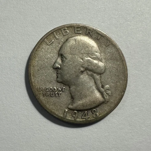 1948 S Washington Quarter Good Circulated Silver - Actual Coin - FREE SHIPPING!