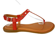 BORN Soft Cushioned Red Leather Genuine Flat Thong Sandals SZ 9