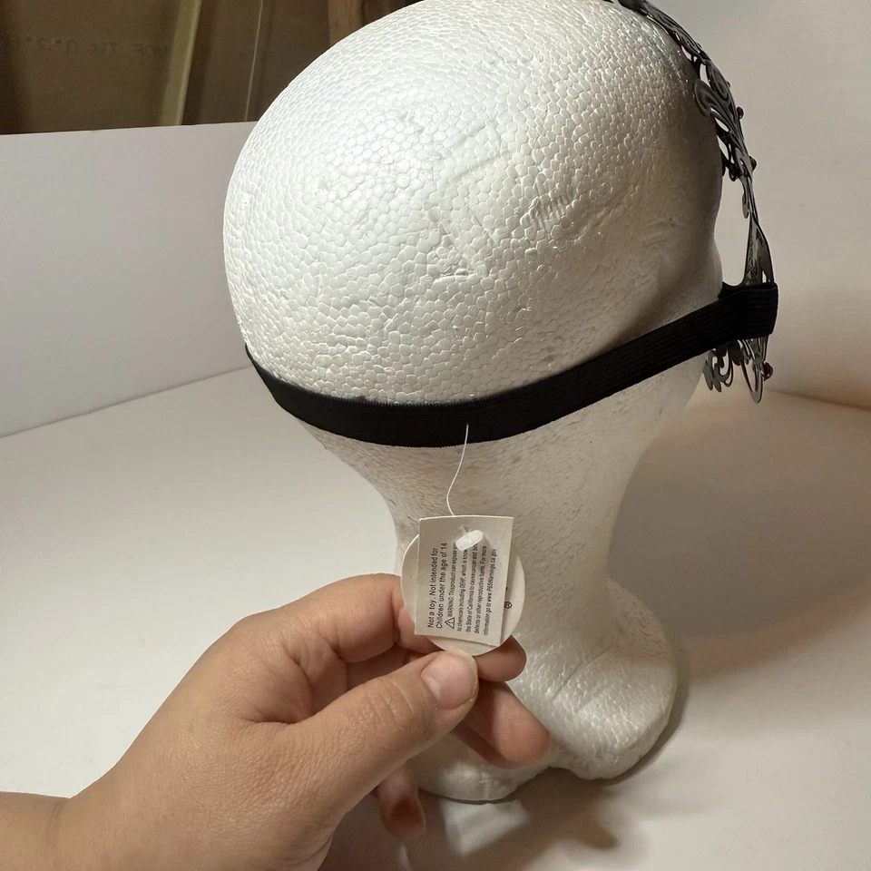 Lot Of 10 Filigree Metal Masquerade Black Red Rhinestones Halloween Mask *READ* - Image 4 of 4