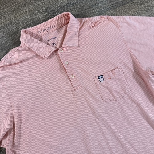 B Draddy Poloshirt Herren XL Pink Golf gesticktes Logo Preppy USA Performance - Bild 2 von 13