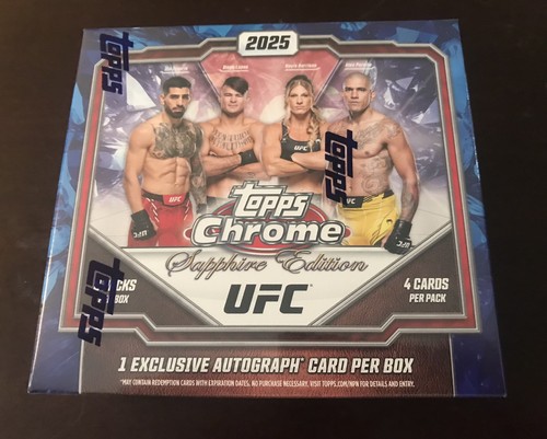 2025 Topps Chrome UFC Sapphire Edition Sealed Hobby Box Jon Jones Fast Shipping - Bild 1 von 14