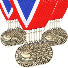 30 Pcs 2'' Award Medals Bulk Gold Winner Medals with Neck Ribbons Metal Troph...