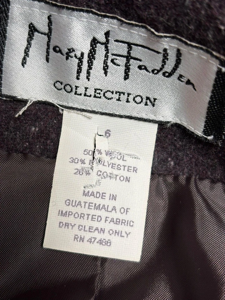 Blazer Mary McFadden Collection para mujer 6 púrpura mezcla de lana muesca solapa forrada Foto 4 de 4