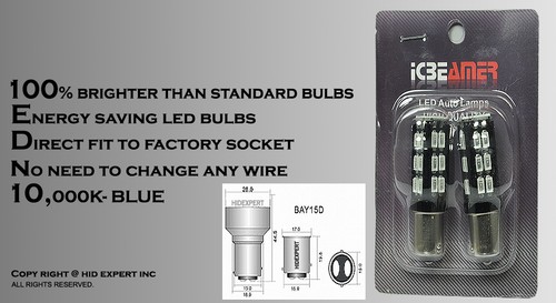 x2 Samsung LED 1157 2357 30W Blue Replace OEM Front Side Marker Light Bulbs 147K - Picture 3 of 7