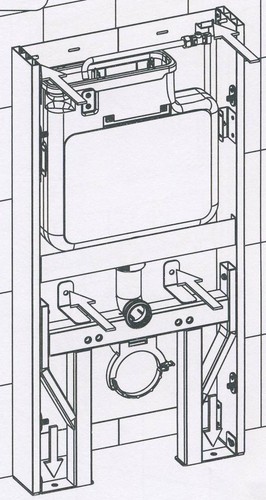 Glas Sanitärmodul für Wand-WC Vorwandelement Spülkasten  inkl. Betätigungsplatte - Bild 4 von 5