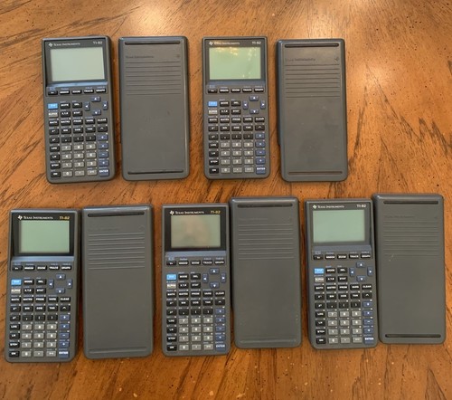 LOT OF 5 Texas Instrument TI82 Graphing Calculator W Cover Tested & ALL WORKING