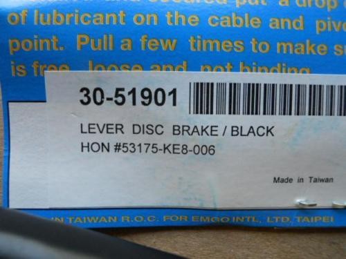 NOS Emgo Replacement Brake Lever Fits: Honda CB450 CB750 GB250 MVX250 30-51901 - Picture 2 of 2