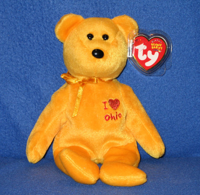 MINT with MINT TAGS TY I LOVE OHIO the BEAR BEANIE BABY