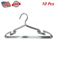 10 Pcs of Stainless Steel Wire Coat Hangers Strong Heavy Duty Clothes Hangers