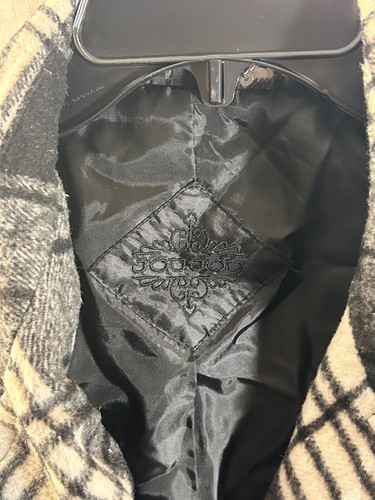 JouJou Double Breasted Plaid Pea Coat size LG, - Picture 6 of 7