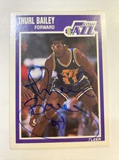 1989 Fleer Thurl Bailey Autographed Card #151 Utah Jazz A-316