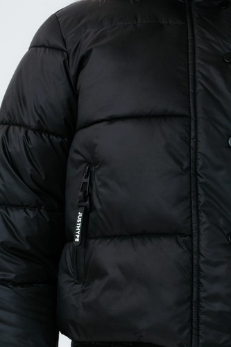 HYPE BLACK PINK HOODED KIDS CROPPED PUFFER JACKET CROPPER 7-8 YEARS - Picture 5 of 10