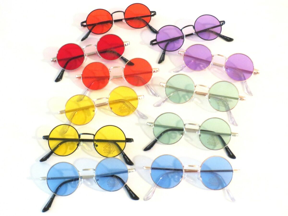 John Lennon Style Round Circle Sunglasses Color Lenses Metal Frames Men Women. eBay