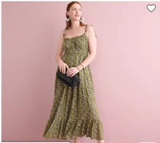 J Crew Tie-shoulder Voile Tiered Dress Women XL NWT $178 Floral Cotton BI675