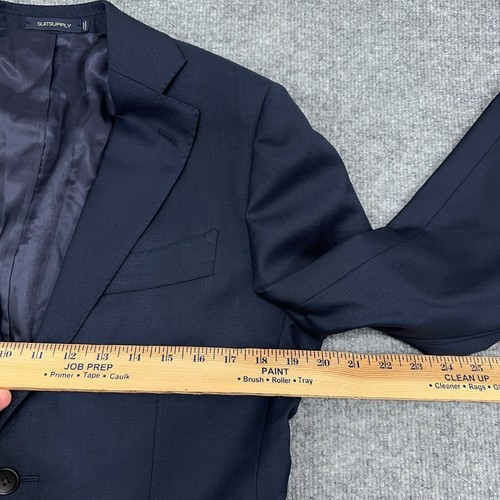 SUITSUPPLY Tuta Lazio Uomo 36 (Pantalone 32x28) Navy Slim 2 Pezzi Lana S110 Perenne - Foto 5 di 24