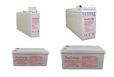 250AH 12V Gel wccsolar.es Bateria Solar AGM Y Gel 12V PlusEnergy 150AH 250AH para instalaci/ón Solar Ciclo Profundo