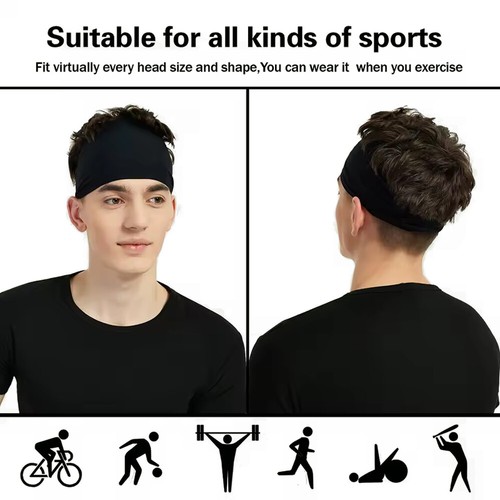 3 Pack Anti-slip Sweat Absorbing Sports Headband Stretchy Sweatband for Yoga Gam - Bild 15 von 18