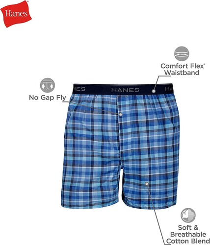 3 or 6 Hanes Mens Tagless Boxer With Exposed Waistband Multi-Packs Small-3X - Picture 3 of 6