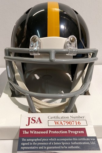 PITTSBURGH STEELERS JACK HAM SIGNED INSCRIBED "HOF 88" SPEED MINI HELMET JSA COA - Picture 3 of 3