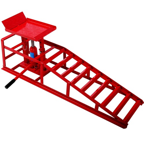 Hydraulic Car Ramps 5T 11000lbs Low Profile Heavy Duty Truck Car Lift Red 2 Pack - Picture 13 of 24