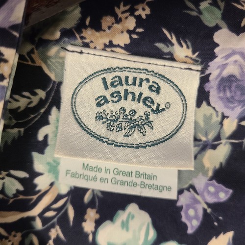 Vintage Laura Ashley dunkelblau Blumen Tee Kleid UK 14 US 10 Cottagecore romantisch - Bild 6 von 19