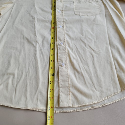 Retro Youth Boys Sz 18 Oxford Button Down Shirt Pale Yellow Buttons Cotton Blend - Picture 5 of 7