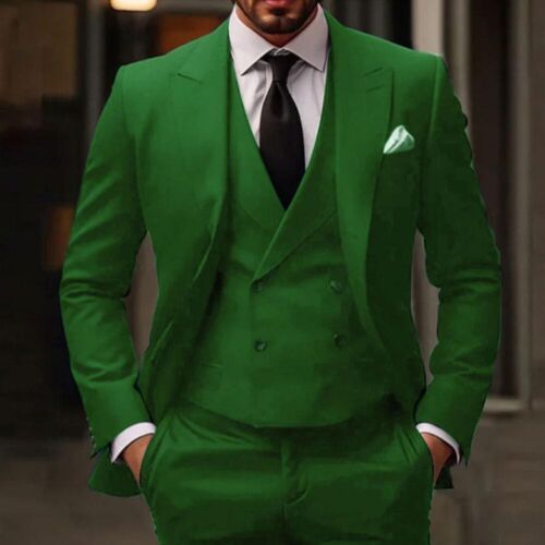 2025 Three Piece Set Suit Groom Groomsman Host Blazer Mens Slim Fit Formal Suit - Picture 33 of 41