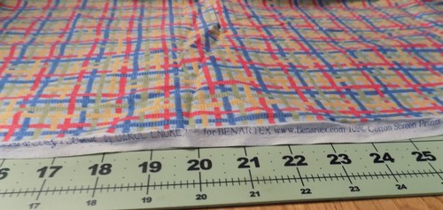 Cotton Fabric 2 Yard Fairy Flowers & Babys Breath Benartex Red Yellow Blue Green - Picture 4 of 6