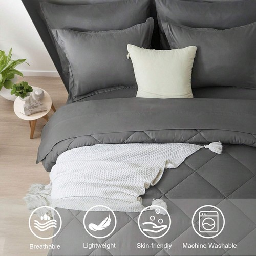 Piece Solid Color Comforter Set,Geometric Pattern Bedding Set,Queen,All-Season - Picture 39 of 123