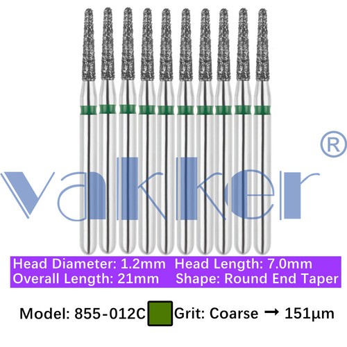 10Burs/pk Dental Diamond Burs FG Round End Taper Pear Coarse / Super Coarse Grit - Picture 99 of 204